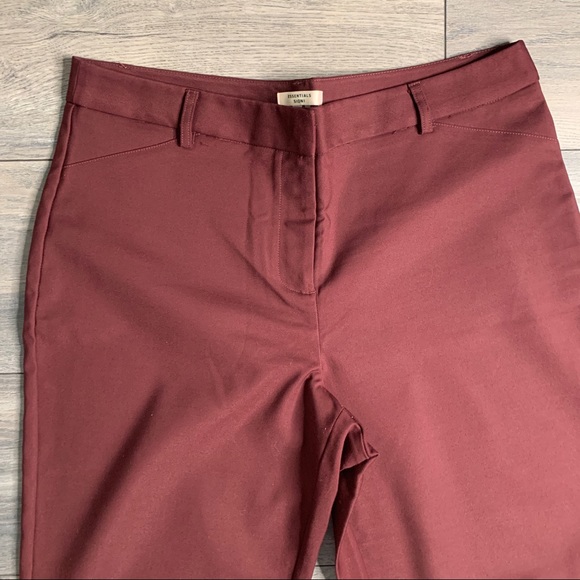 Essentials Sioni Dress Pants Size 10 Maroon/Wine - Picture 3 of 12